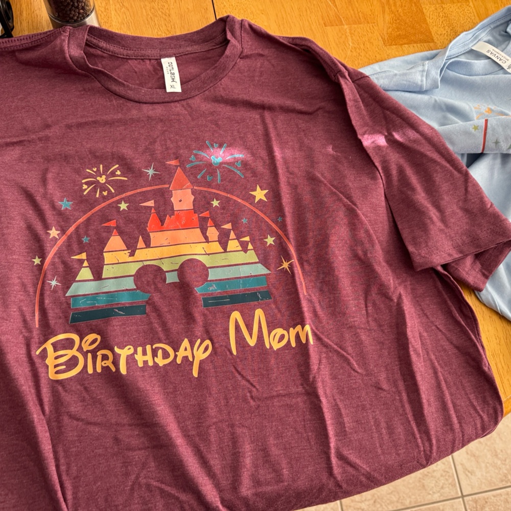 Bella Canvas Maroon Birthday Mom Tee